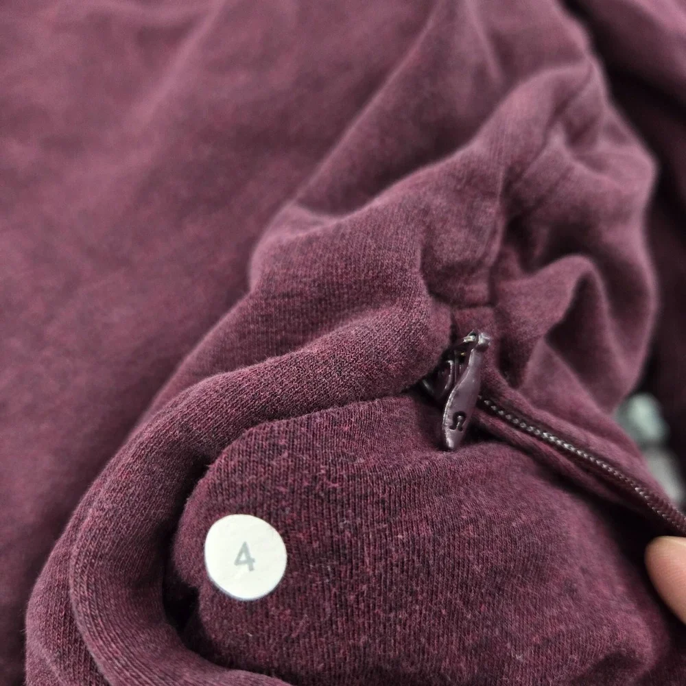 Lululemon Women Sweatshirt 4 Purple Stress Less Hoodie Mock Neck Pocket Pullover